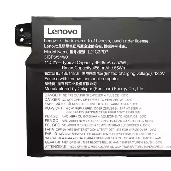 Batteri til bærbar computer LENOVO L21C3PD7 L21M3PD7 - Image 3