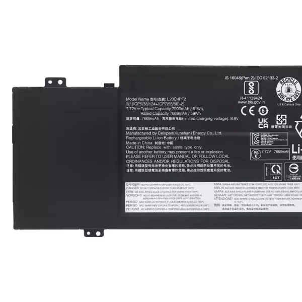 Batteri til bærbar computer LENOVO L20C4PF2 L20D4PF2 L20M4PF2 - Image 3