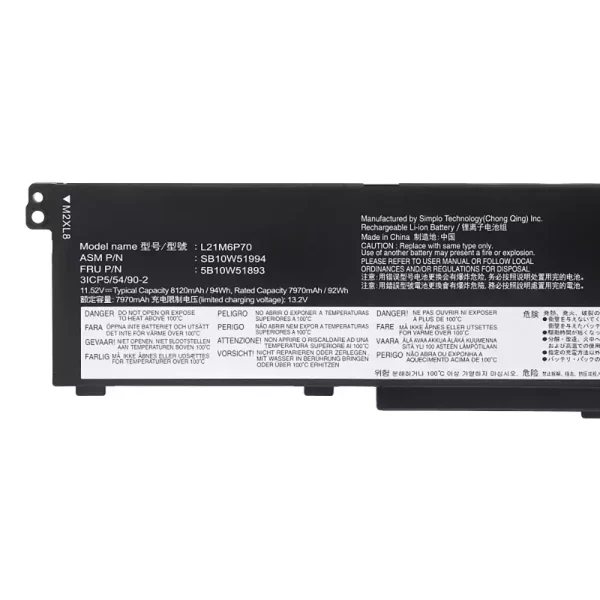 Batteri til bærbar computer LENOVO L21M6P70 L21L6P70 L21D6P70 - Image 3