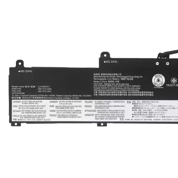 Batteri til bærbar computer LENOVO L21L3PG1 L21M3PG1 L21C3PG1 - Image 3