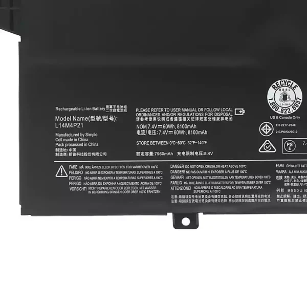 Batteri til bærbar computer LENOVO L14M3P22 L14S3P21 - Image 3