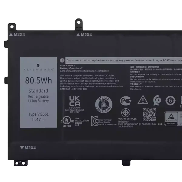Batteri til bærbar computer DELL VG661 V4N84,DELL Alienware x14 R1 R2 - Image 3