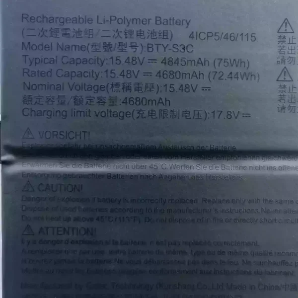 Batteri til bærbar computer MSI BTY-S3C - Image 3