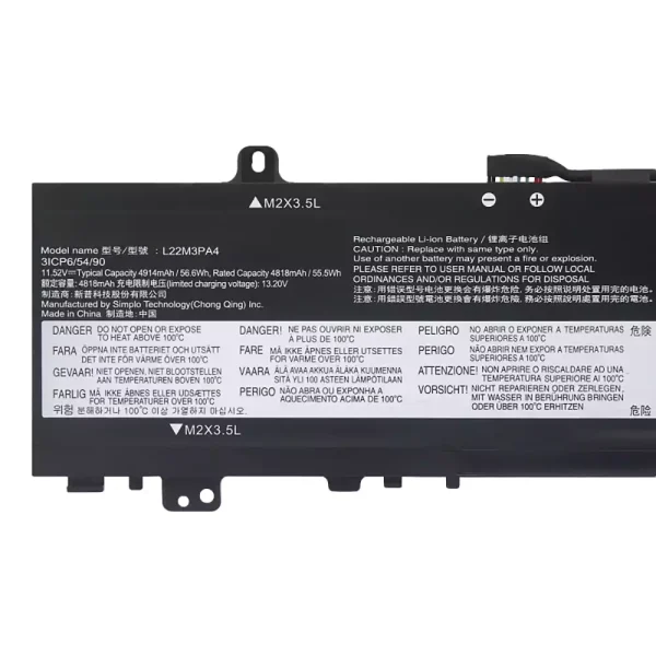 Batteri til bærbar computer LENOVO L22M3PA4 L22B3PA4 L22C3PA4 L22B3PA3 L22C3PA3 L22M3PA3 - Image 3