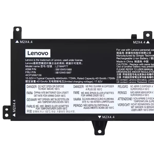 Batteri til bærbar computer LENOVO L21M4P77 L21D4P77 - Image 3