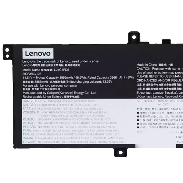 Batteri til bærbar computer LENOVO L21C3PD5 L21L3PD5 L21M3PD5 - Image 3