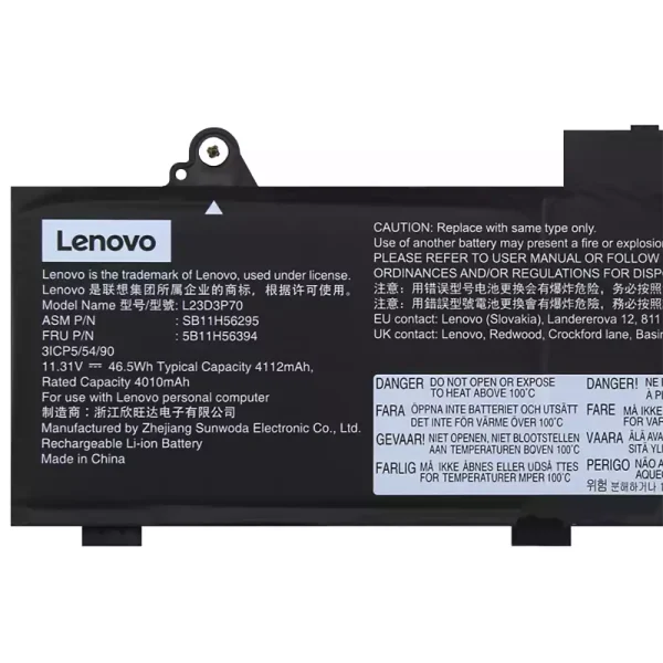 Batteri til bærbar computer Lenovo L23D3P70 L23X3P70 L23M3P70 - Image 3