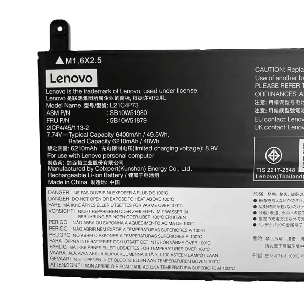 Batteri til bærbar computer LENOVO L21M4P73 L21C4P73 - Image 2