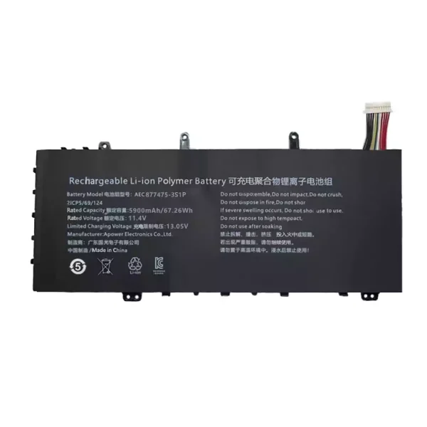 Batteri til bærbar computer AEC677475-3S1P