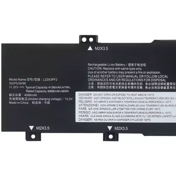 Batteri til bærbar computer LENOVO L22X3PF2 L22L3PF2 L22M3PF2 L22D3PF2 L22C3PF2 - Image 3