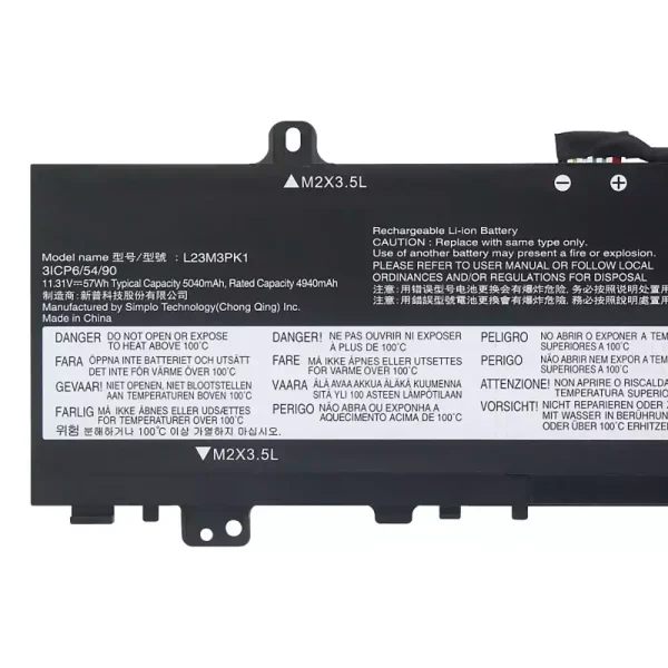 Batteri til bærbar computer LENOVO L23M3PK1 L23X3PK1 L23B3PK1 L23D3PK1 L23C3PK1 - Image 3