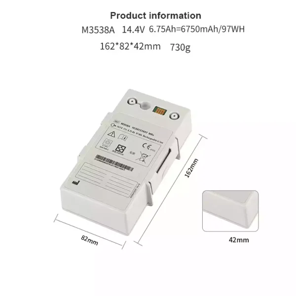 Batteri til PHILIPS HeartStart MRx M3538A M3535A M3536A M3535-60992 - Billede 2