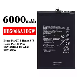 Batteri HB5066A1EGW til HUAWEI Honor Play 7T/ Honor X7A/Honor Play 40 Plus