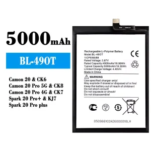 Batteri BL-49OT til Tecno Camon 20 / Camon 20 Pro 5G  / Camon 20 Pro 4G / Spark 20 Pro+ / Spark 20 Pro plus