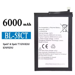 Batteri BL-58CT til Tecno Spark7 / Spark 7T