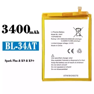 Batteri BL-34AT til Tecno Spark Plus / K9 / K9+