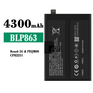 Batteri BLP863 til OPPO RENO 6 5G