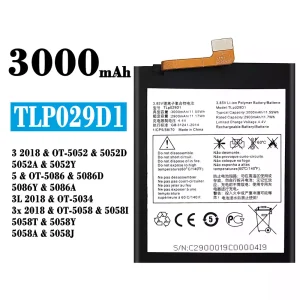 Batteri TLP029D1 til Alcatel 3 2018 / 3L 2018  / 3x 2018