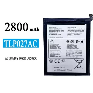 Batteri TLP027AC til Alcatel A5 5085D/Y 6085D OT5085C
