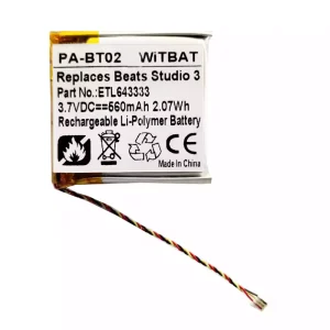 Nyt batteri til hovedtelefoner Beats Solo AEC643333,ETL643333