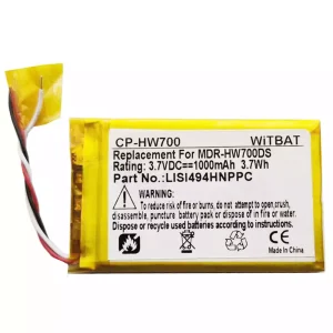 Nyt batteri til hovedtelefoner Sony LIS1494HNPPC,US503759
