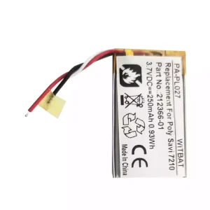 Nyt batteri til hovedtelefoner Plantronics 216261-01,212366-01