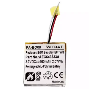 Nyt batteri til hovedtelefoner B&O B'eoplay E8, Be'oplay E8 TWS Case,AEC643333A